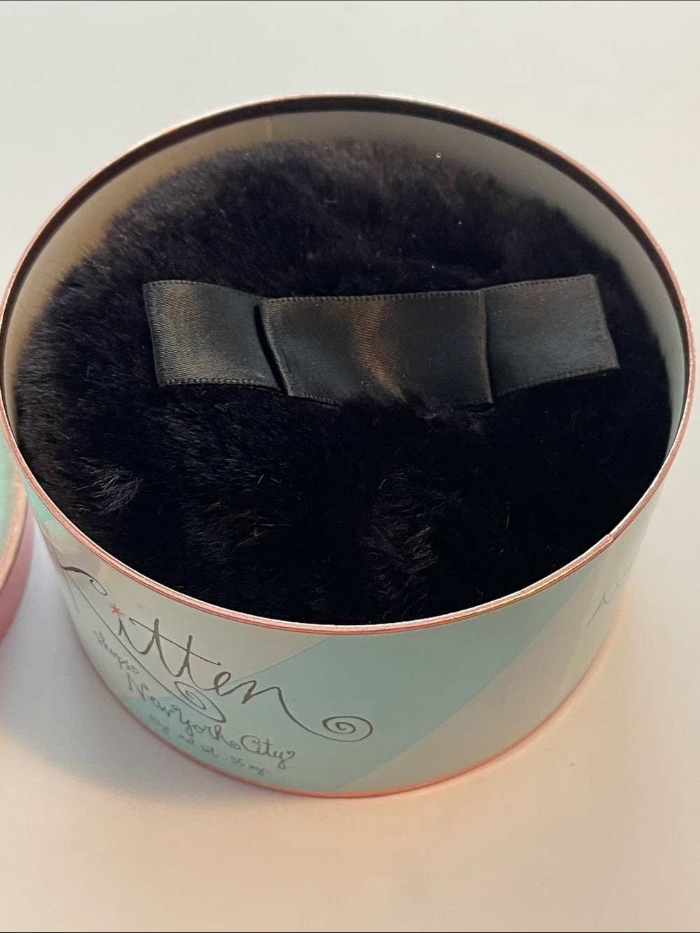 Vintage Y2K Benefit Rare Kitten Shops New York City copper sparkle powder puff - Picture 5 of 7